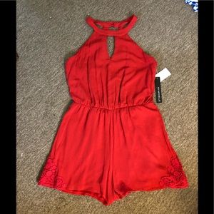 Women’s Romper Lace Detail Halter key hole NWT